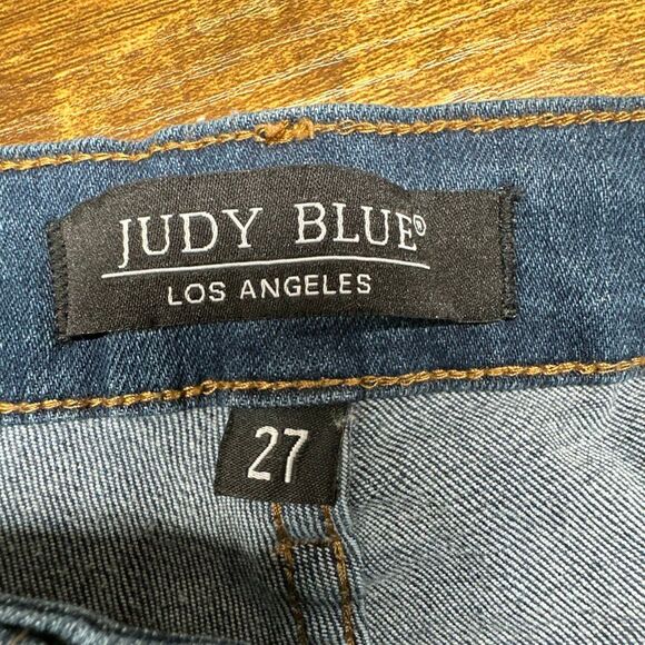 Judy Blue Jeans 27 Straight Fit Blue Stretch Medium Wash JB8277 Denim Trendy - Picture 10 of 13